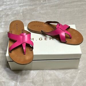 M.Gemi - Genuine Leather Thong Sandal - The Storno - Color: Raspberry - Size 7.5